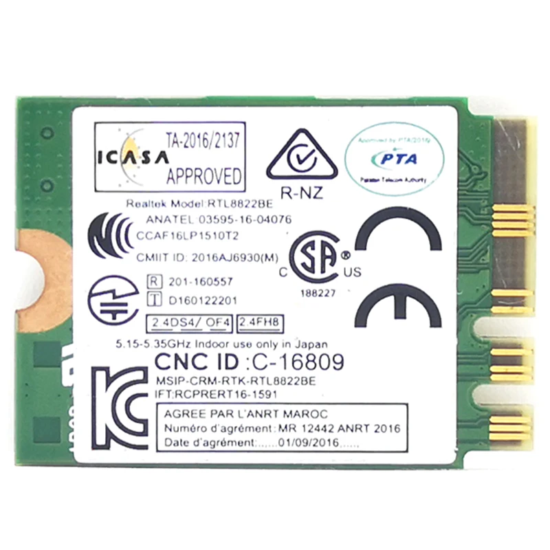 NGFF беспроводная карта RTL8822BE 802.11Ac 43bps Wi-Fi Bluetooth 4 0 01AX712 для Thinkpad L470 L570 T470 T570 X270 |