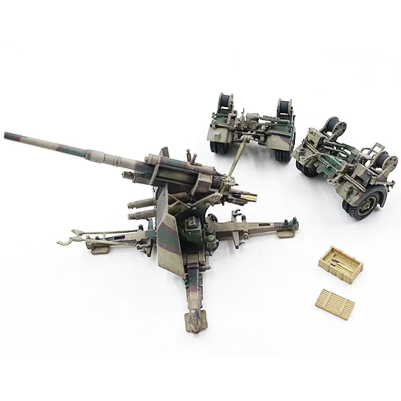 

New Fine 1/72 WWII German FLAK37 88mm Gun Anti-aircraft Gun With Trailer Normandy Landing Static Military Model Toys For Boys