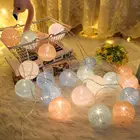FENGRISE 20 светодиодная гирлянсветильник с хлопковыми шариками, гирлянда из бусин, светодиодные полоски, сказосветильник освещение, уличное рождественское пасхальное украшение для свадьбы