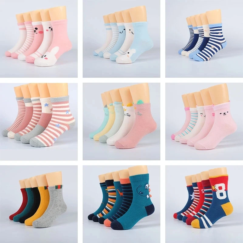 

5 Pairs Baby Girls Socks Spring Summer Cotton Newborn Baby Socks Baby Meias Para Bebe Kids Socks for Children Boys Socks 1-12Y