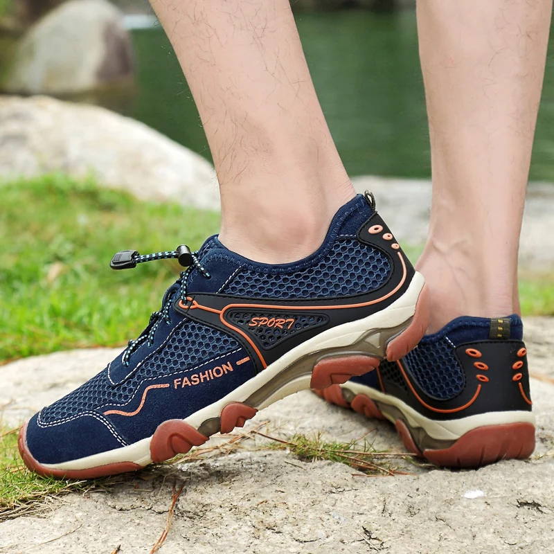 

Valstone Men's summer sneakers Quality outdoor Mountain shoes non-slip soft shoes casual walking shoes Rubber sole lace-up flats