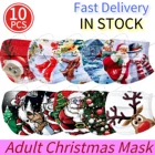 Маска для лица с 3d принтом лося для взрослых, 10 шт., 2022, подарок на Рождество, маска для рта, Рождественский Декор, украшение на Новый год и Рождество, Хэллоуин