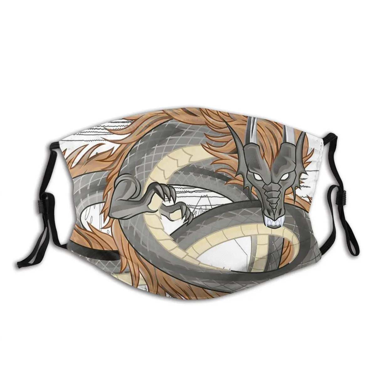 

The Earth Dragon Zodiac Mythical Creature Monster Reptile Chinese Washable Mouth Face Mask Windproof Dustproof with Filters