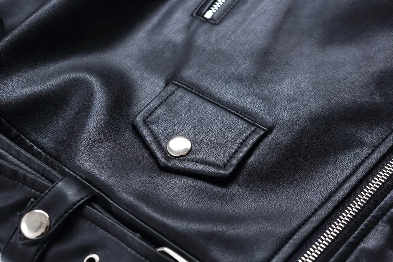 Женская байкерская куртка из ПУ кожи с ремнем на молнии | одежда