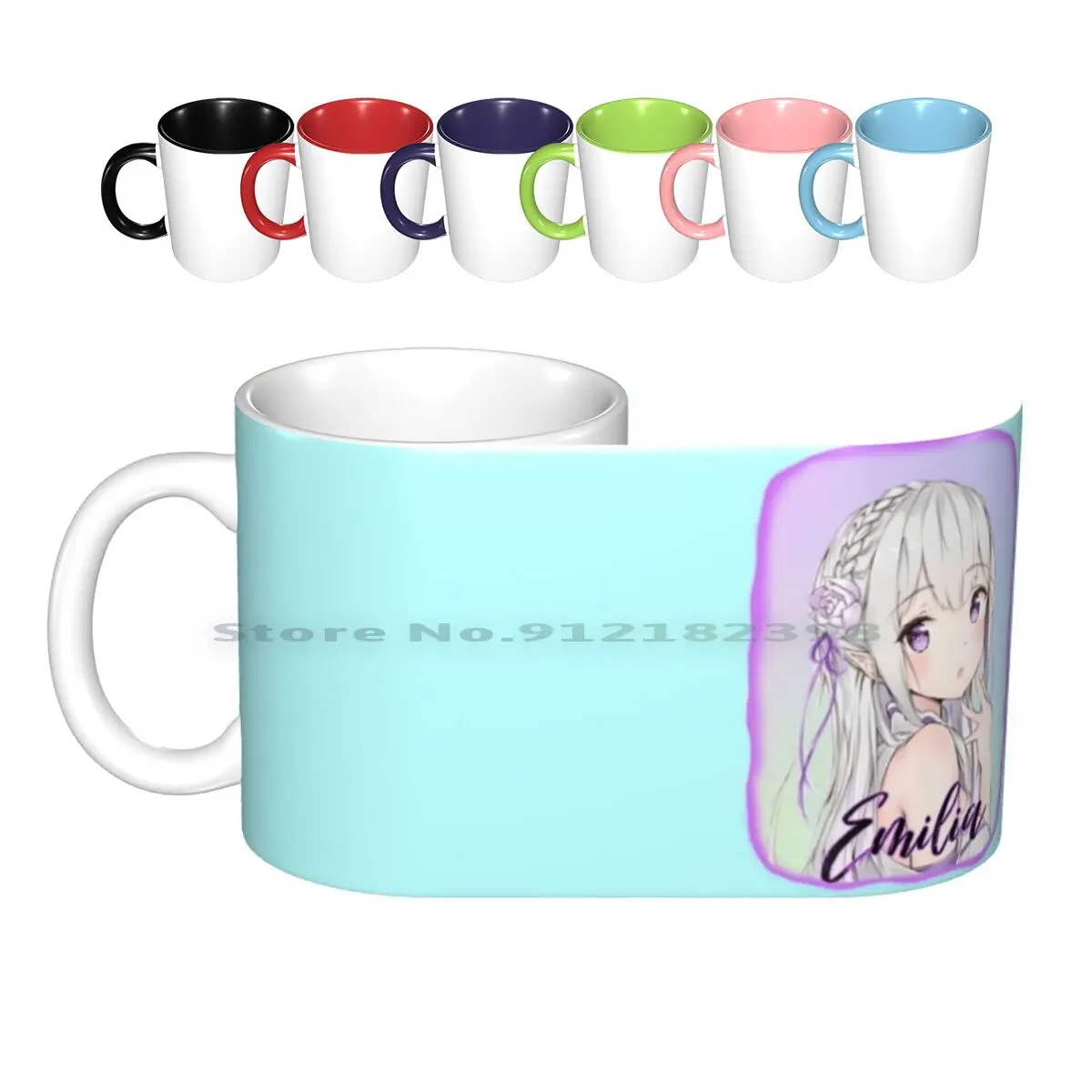 

Re : Zero Emilia Ceramic Mugs Coffee Cups Milk Tea Mug Rezero Emilia Rezero Emilia Rezero Rezero Season 2 Re Zero Creative