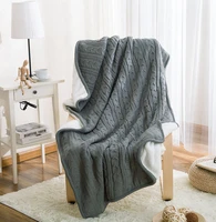 knitted sherpa blanket bed cover soft throw winter blanket bedspread bedding knit weighted blanket air conditioning sleeping