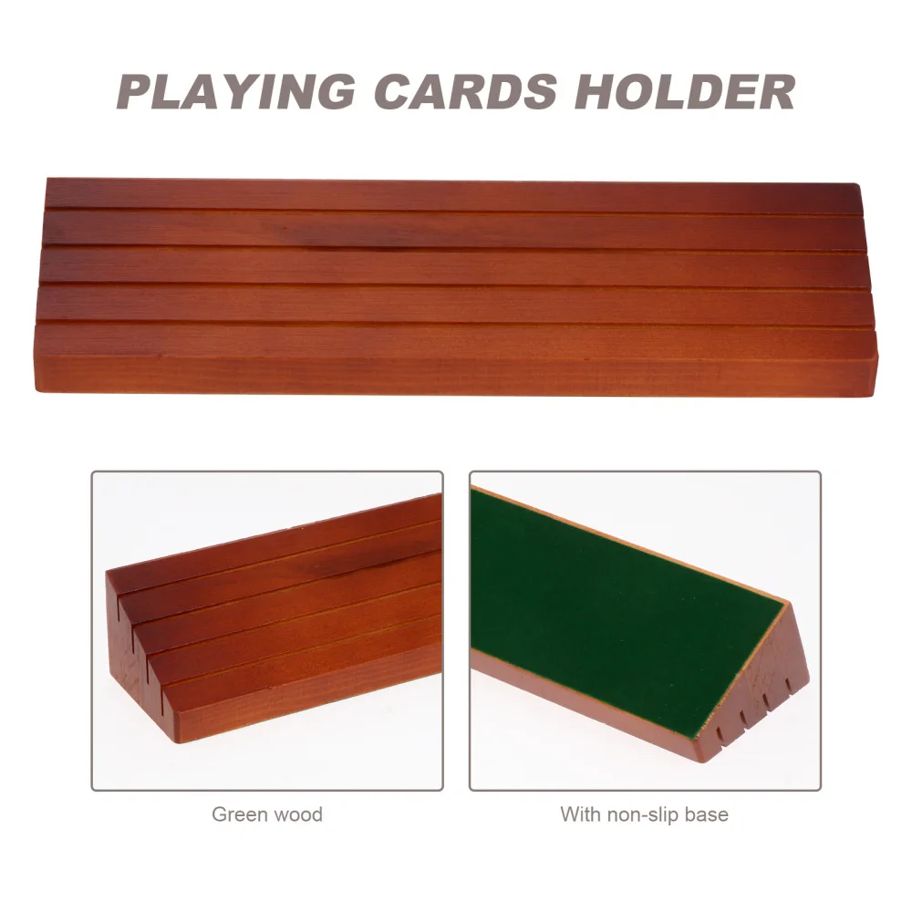 

1Pc Storage Rack Game Cards Organizer Wood Cards Base with Slots