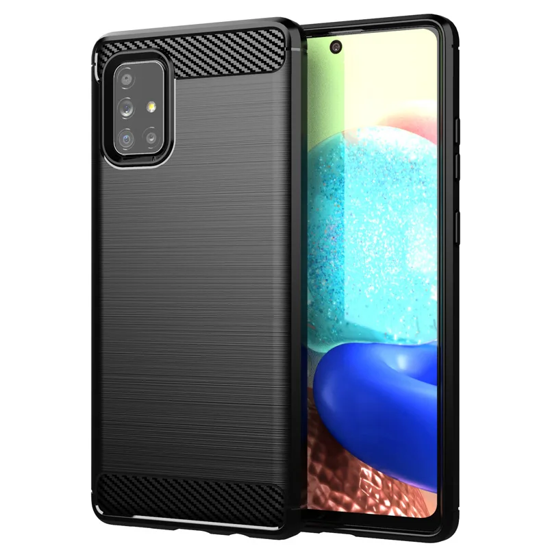 

For Samsung Galaxy A71 5G UW Case Carbon Fiber Cover Shockproof Phone Case For Galaxy A71 5G UW Protective Cover Flex Bumper