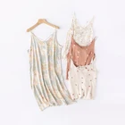 Летняя Новинка, женская сексуальная ночная рубашка, 100% вискоза, камзол, юбка с v-образным вырезом, без рукавов, юбка, сексуальное платье, летнее платье размера плюс для женщин