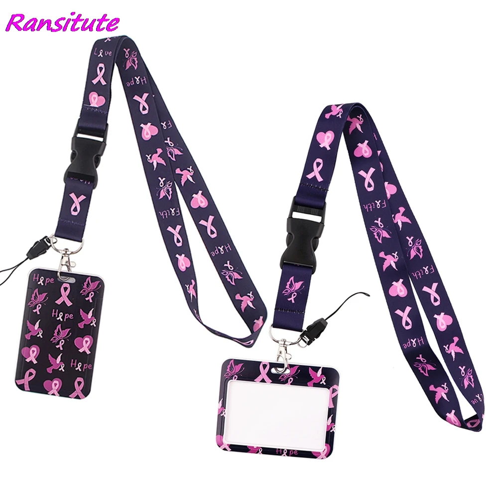 Ransitute R1507 Профилактика рака молочной железы шнурок для карт ID держатель