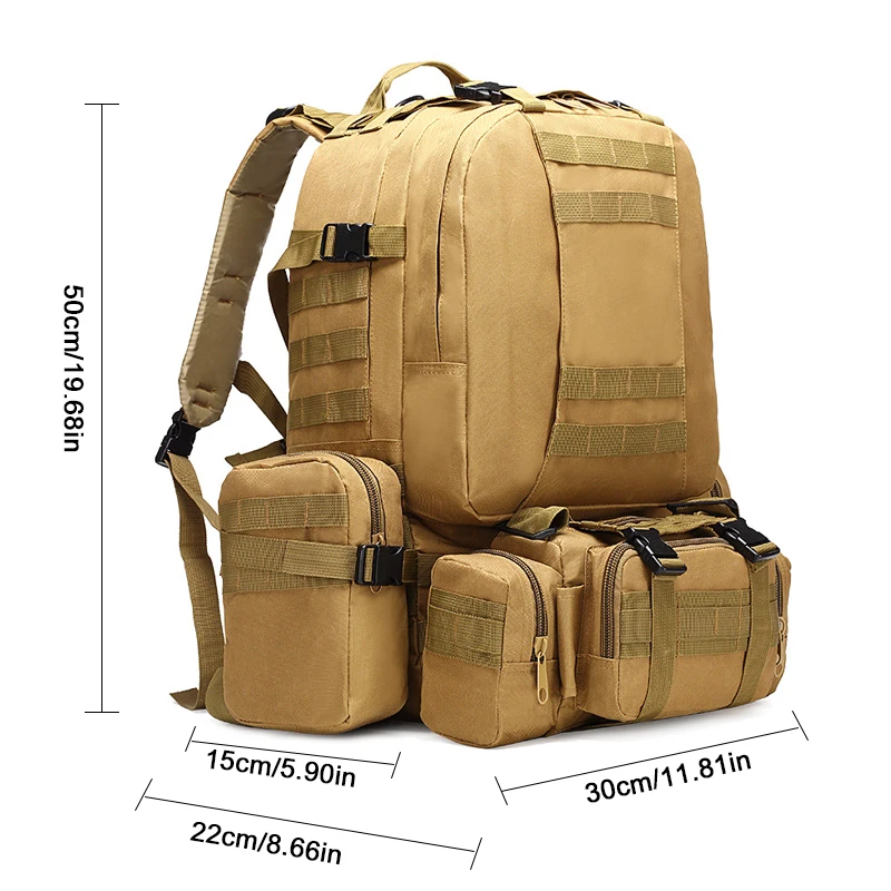 50L Tactical Backpack,Men Waterproof 4 