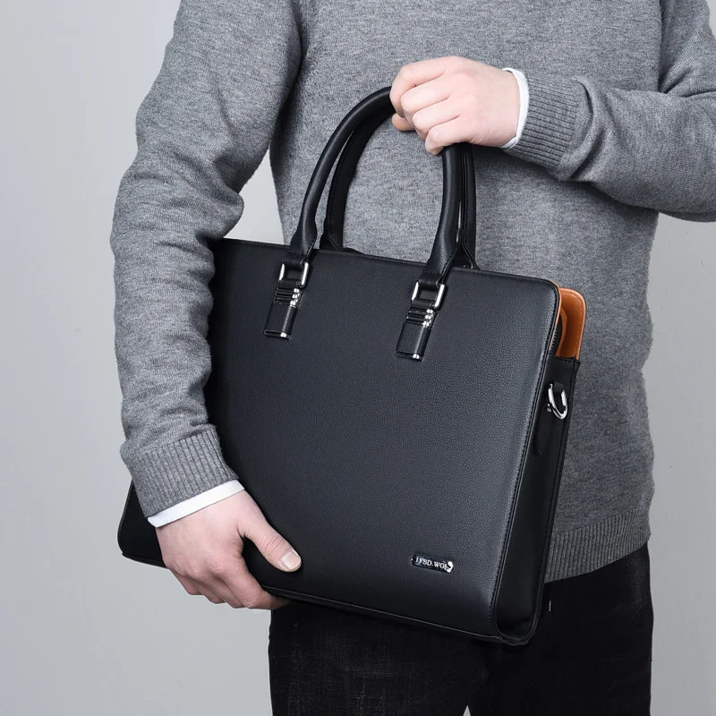 

Кожаная сумка, мужской портфель, Повседневная сумка для ноутбука 14 дюймов, вместительная мужская сумка для хранения