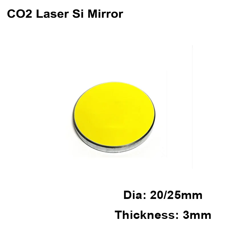 10pcs Si CO2 laser mirror Gold-Plated Silicon Dia. 20mm 25mm for DIY co2 laser cutter engraver Engraving machine mirror mount