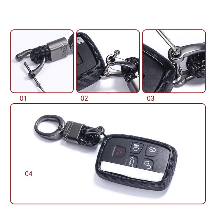 

Carbon fiber pattern car key case cover shell For Land Rover Range Rover Sport Evoque Freelander2 For Jaguar XF XJ XJL XE C-X16