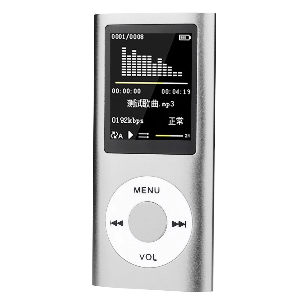 4 поколения Классический 1,8 дюймов MP4 плеер HD видео разъем TF карта MP3 с FM радио Электронная книга Запись Поддержка нескольких языков