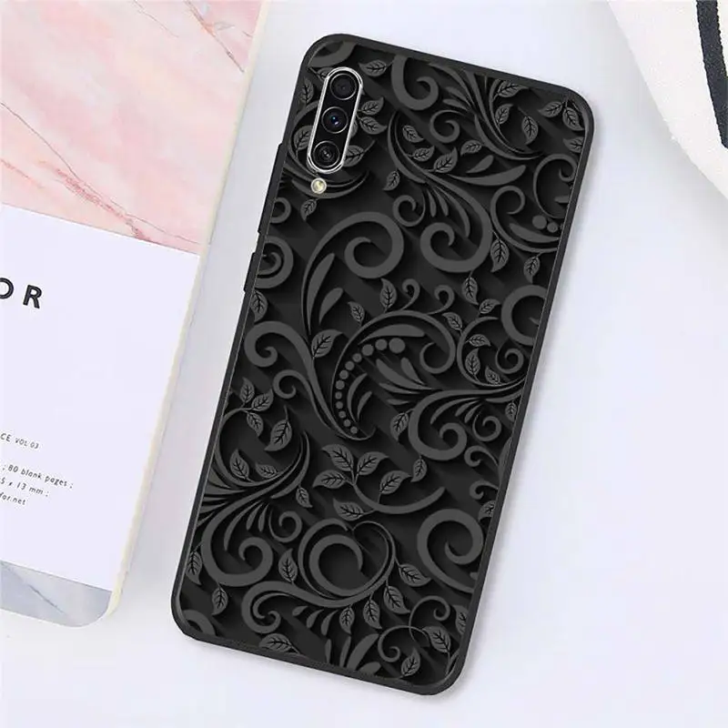 

Elegant black pattern Phone Case For Samsung S 7 8 9 10 20 A 21S 20e 50 51 71 note9 10 J4 plus 20 ultra