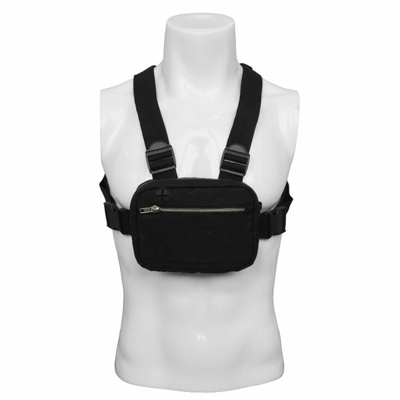 

Convenient Balck Men Chest Bag Outdoor Tactical Streetwear Vest Chest Rig Bags Women Functional Waistcoat Chest Pack