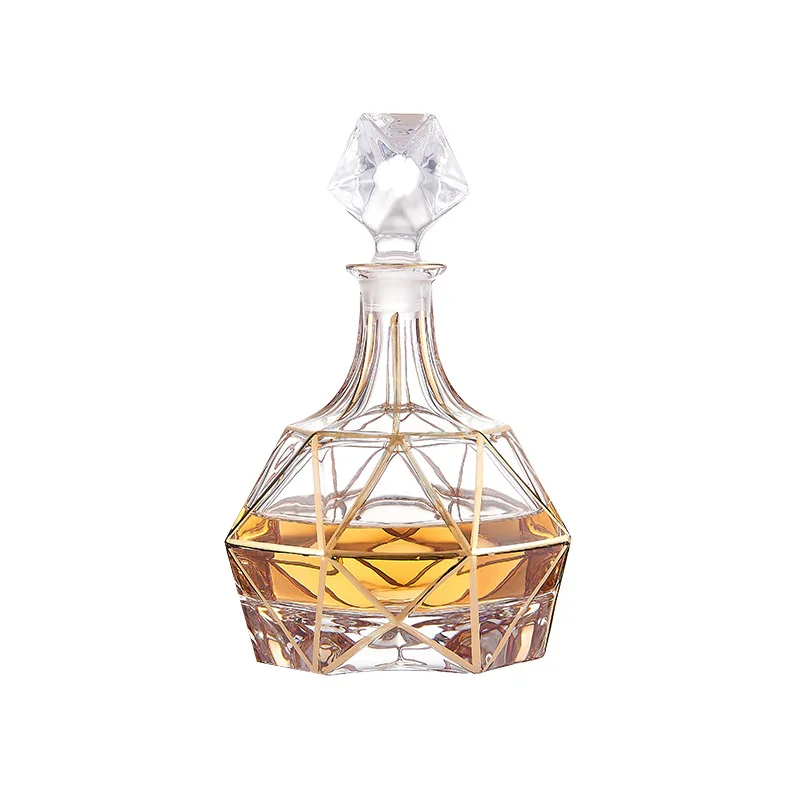 

Whiskey Decanter And Glasses Bar Set, Includes Whisky Decanter And 6 Cocktail Glasses - 7 Piece Set 0902-08