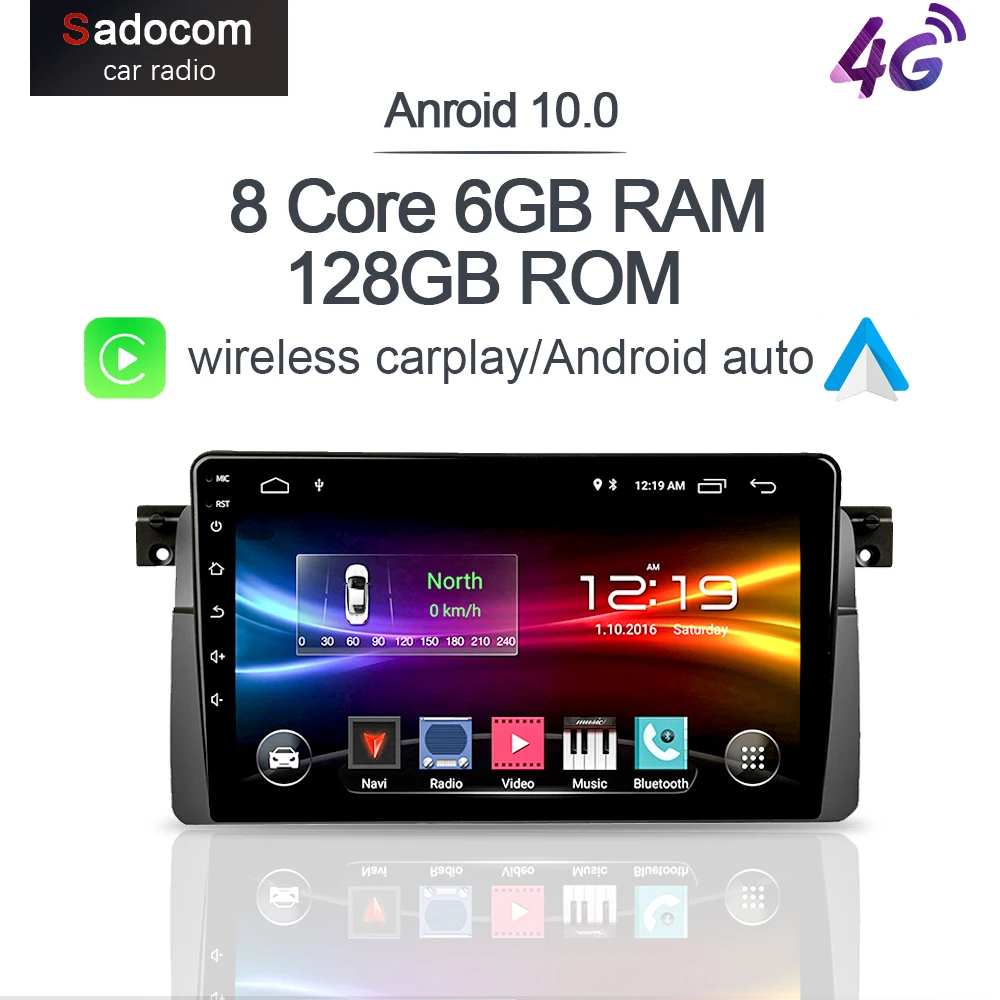 Carplay 9 &quotAndroid 10 0 Авторадио 128 ГБ ROM 6 Гб RAM автомобильный аудио DVD GPS автомобильное