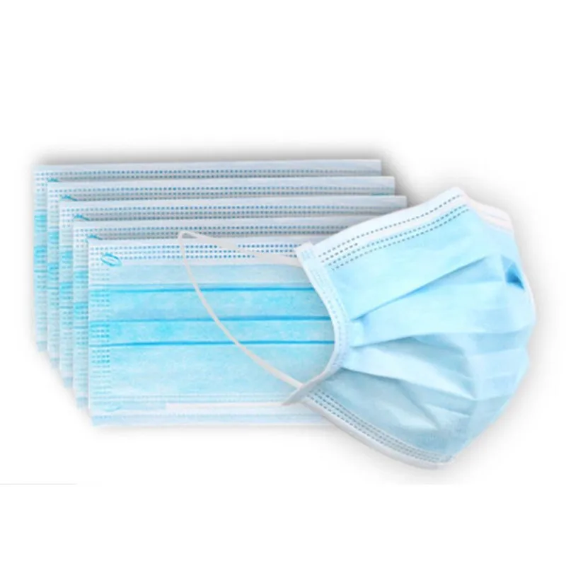 Нетканая одноразовая маска для лица 3 слойная с расплавленным фильтром ушные