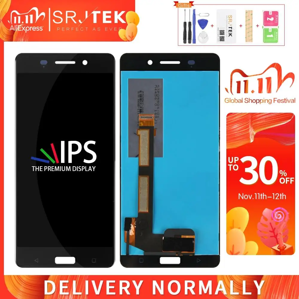 Для Nokia 6 LCD для 1 дисплей N6 сенсорный дигитайзер в сборе стеклянный сенсор X6 II 2018