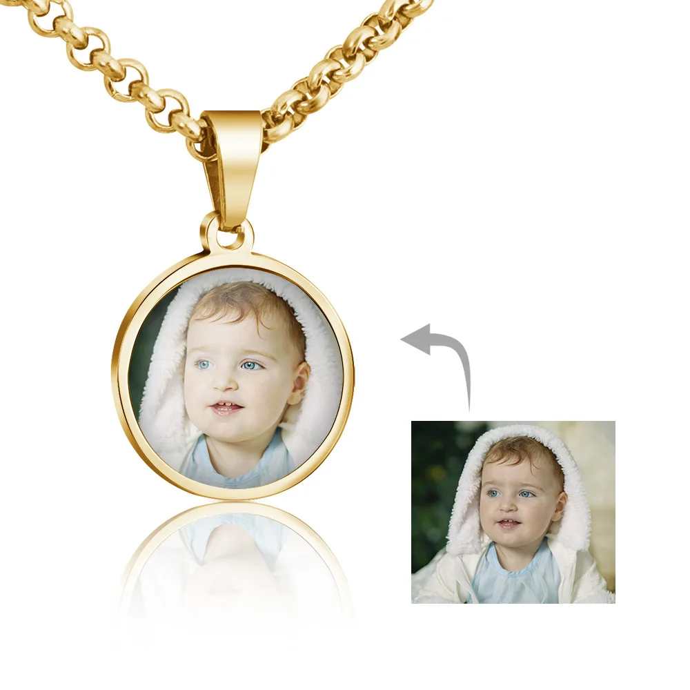 

Stainless Steel Personalized Custom Photo Pendant Necklace To Map Custom Gift For Mother's Day Girlfriend Wife