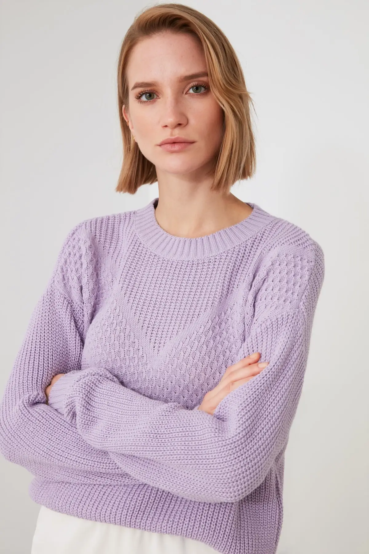 

Trendyol Mesh Detailed Knitwear Sweater TWOAW21KZ2472