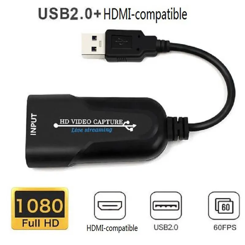

Карта видеозахвата 1080P HD для прямой трансляции, USB 2.0