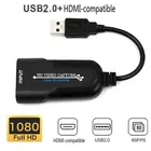 Карта видеозахвата 1080P HD для прямой трансляции, USB 2.0
