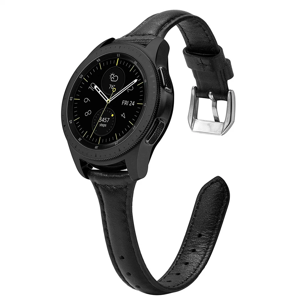

20mm Slim Genuine leather Bands Compatible for Samsung Galaxy Watch Active / Active 2 44mm 40mm Band and Galaxy Watch 42mm Strap