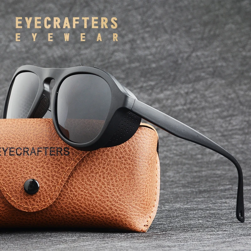 Солнцезащитные очки в стиле стимпанк круглые поляризационные винтажные