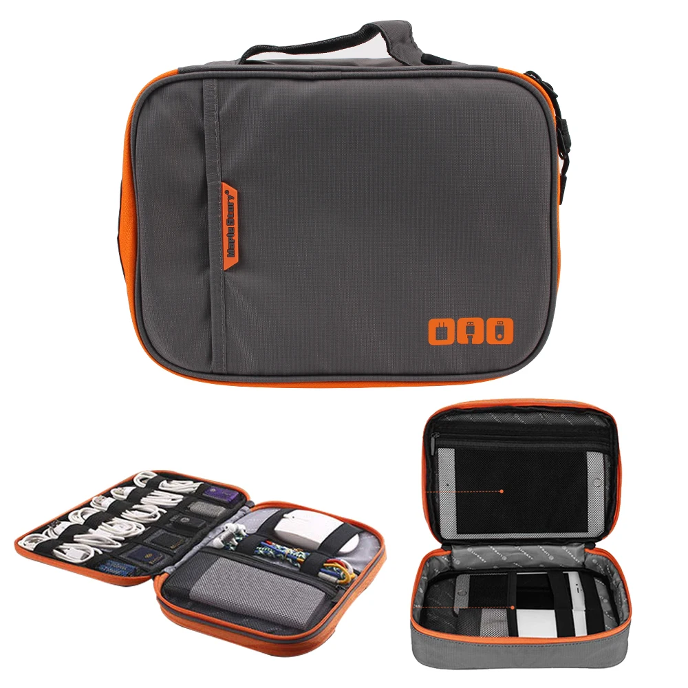 

Дорожный органайзер для кабелей, двухслойный дорожный органайзер для гаджетов, сумка для хранения проводов и цифровых зарядных устройств