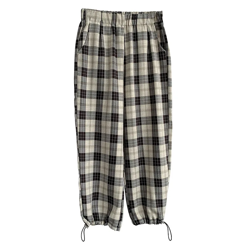 

Spring and autumn new plaid pants women's nine casual leggings cargo pants women vintage streetwear