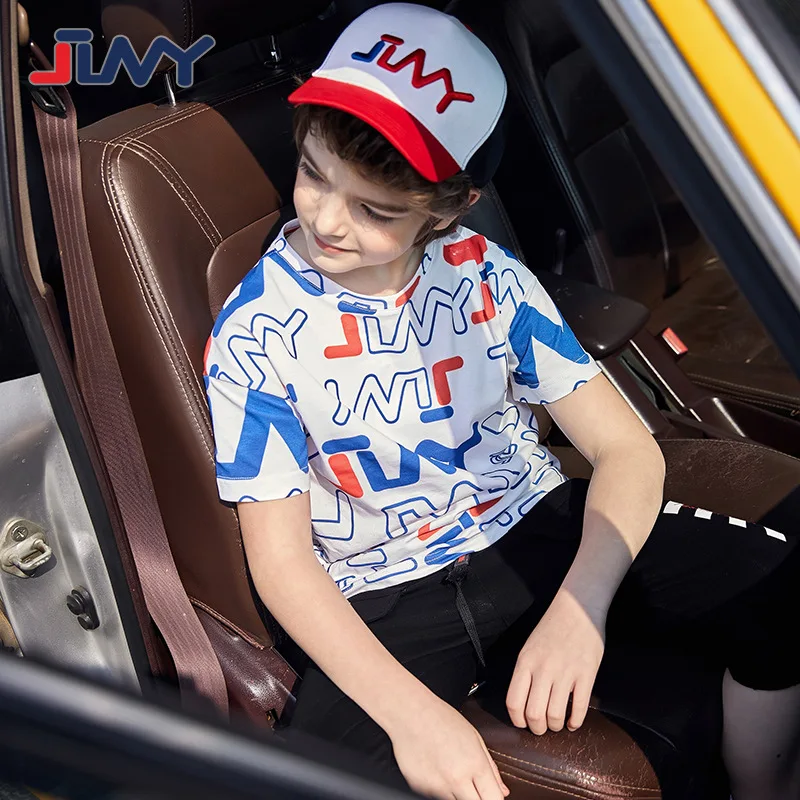 

JLNY Fashion Sports Children's Wear Summer New Zhongda Children's Cotton Breathable Printed Short Sleeve Children's T-shirt