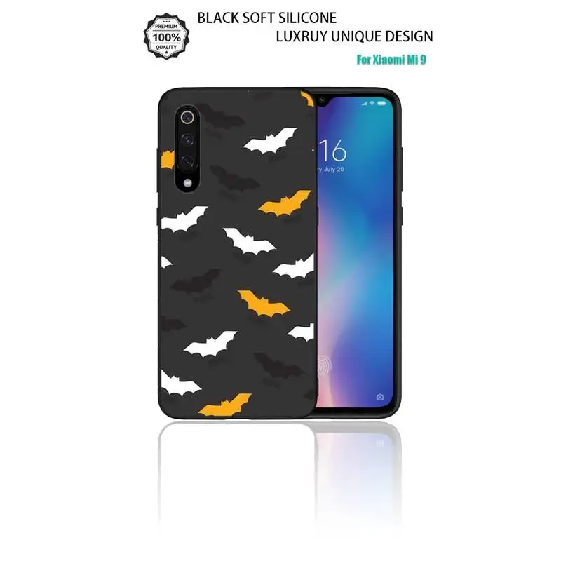 

Cute halloween pumpkin bat Phone Case coque fundas etui for xiaomi note max mi 3 7 8 9se Redmi 7 7a 8 8t 10 pro lite cases cover