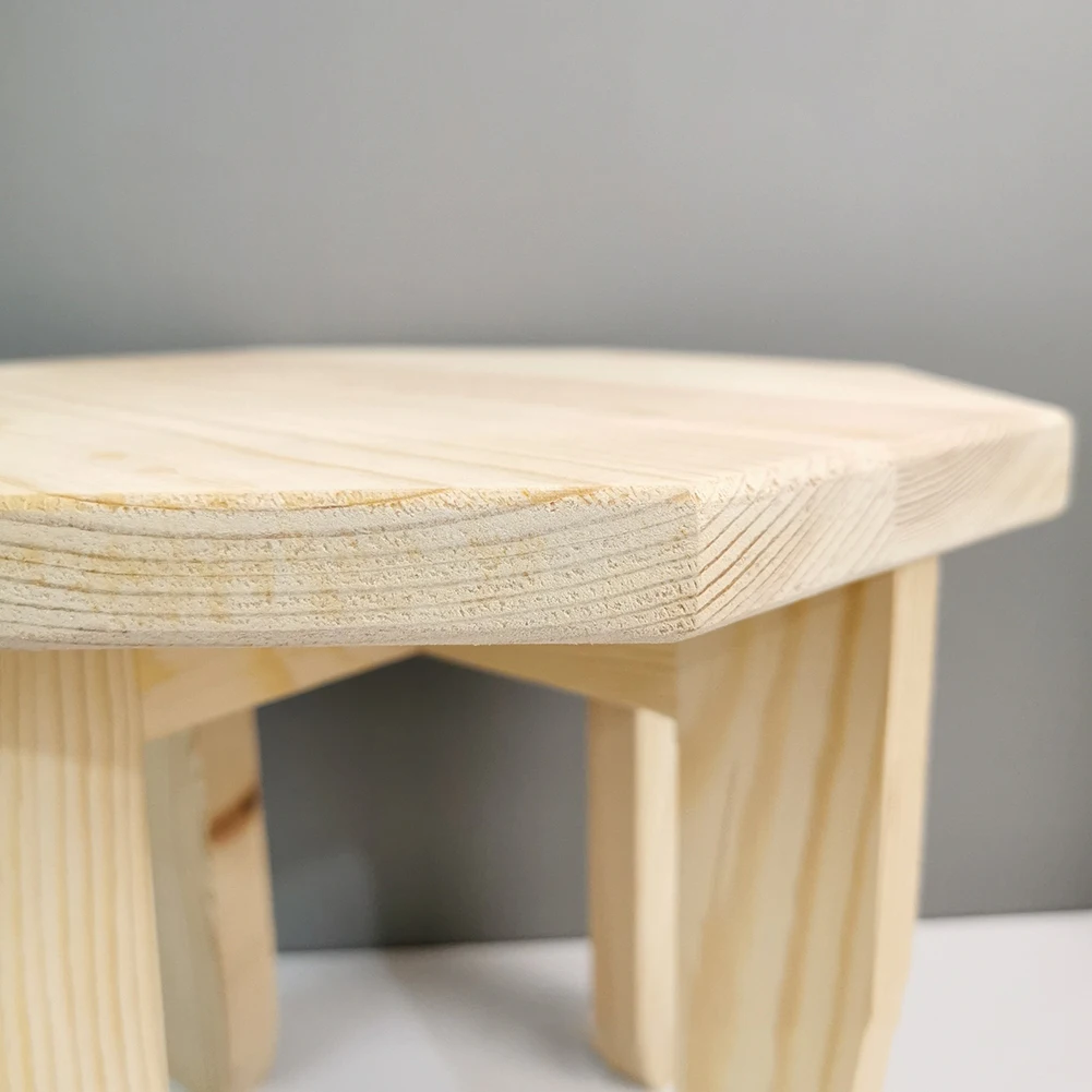

Strong Legs Small Portable For Kids Adults Bathroom Wooden Stool Bedroom Modern Plant Stand Living Room Garden Balcony Corner