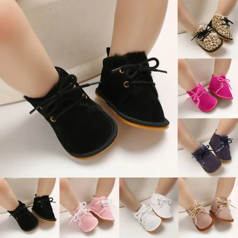 Обувь для новорожденных мальчиков и девочек Леопардовая обувь на меху Сезон