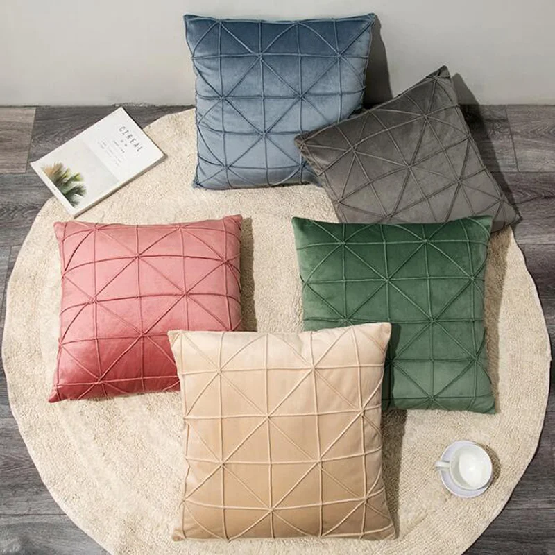 

1pc 7 Colors Plaids Cushion Cover Sofa Bed Cars Throw Pillowcases Without Filler Nordic Ins Hot 45x45cm 17.7" x17.7"