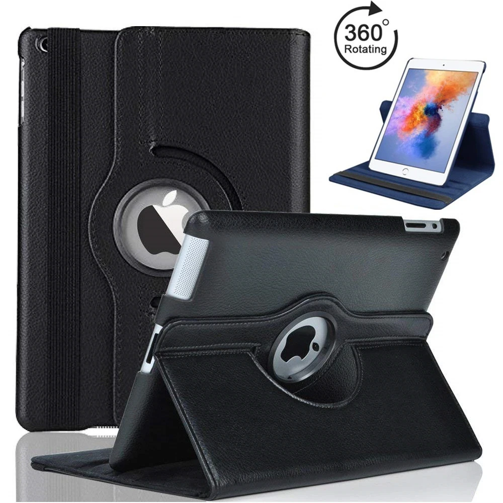 Вращающийся на 360 градусов Чехол-книжка из искусственной кожи для iPad Air 2 1 умный