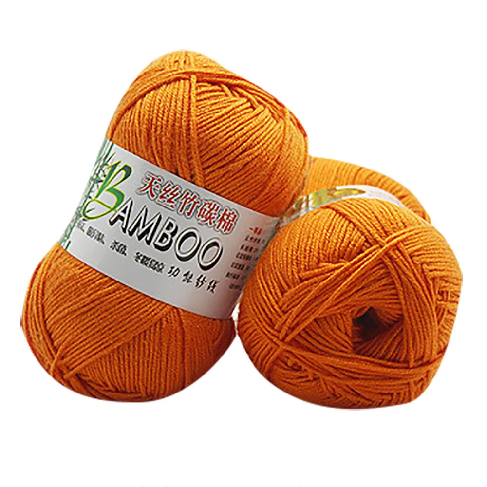 Шерстяная пряжа, новинка, бамбуковый хлопок, теплый, мягкий, натуральный, вязаный крючком трикотаж, шерстяная пряжа, 50 г, DIY, свитер, детское одеяло, пряжа#45