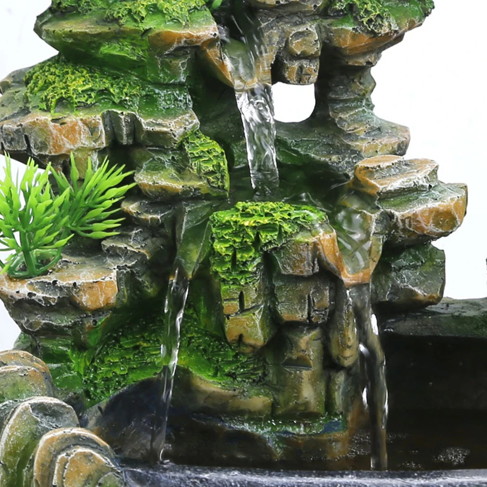 Simulation Resin Rockery Fake Tree Feng Shui Waterfall Humidifier Moisturizing home office living room table Miniatures Decor | Дом и сад