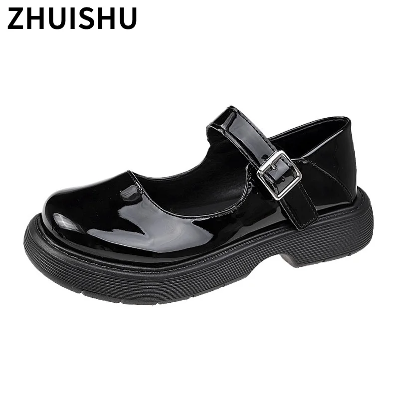 

Low Heels Shoes Woman 2021 Platform Shallow Mouth British Style Female Footwear Oxfords New Summer Preppy Dress Women Shoes