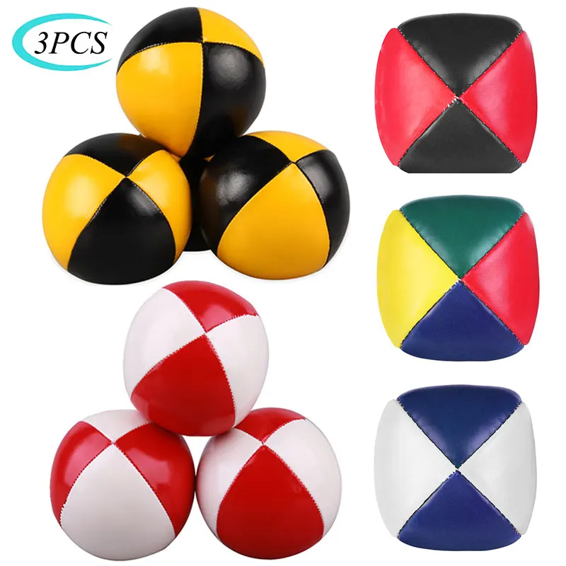 

3PCS Net Set Suit Professional Juggling Ball Acrobatics Toss Ball Educational Toy Children Fun Sports Pu Soft Juggling Ball Toys