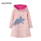 SAILEROAD, новый дизайн, платья для девочек с радужными звездами и шапкой, осень, 2021 хлопок, детская одежда с длинным рукавом, детское праздвечерние чное платье