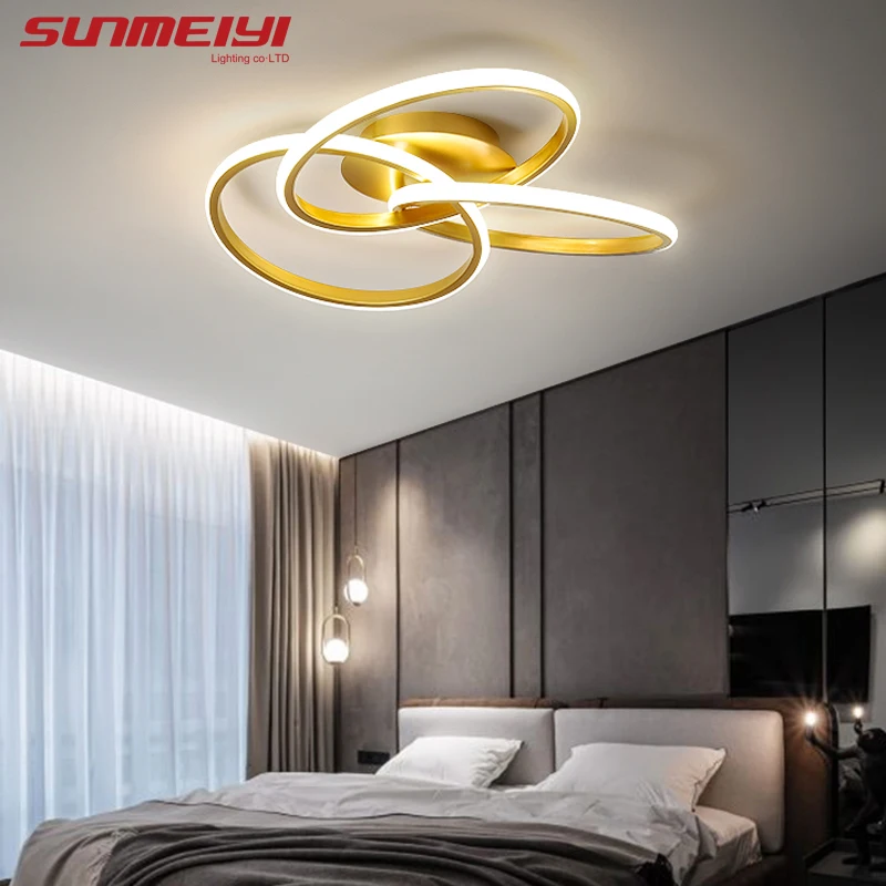 

Gold Ceiling Lights For Living room Bedroom Aluminum Led Ceiling Lamp Fixtures New Nordic Kitchen Lamp Room Lighting plafonniers