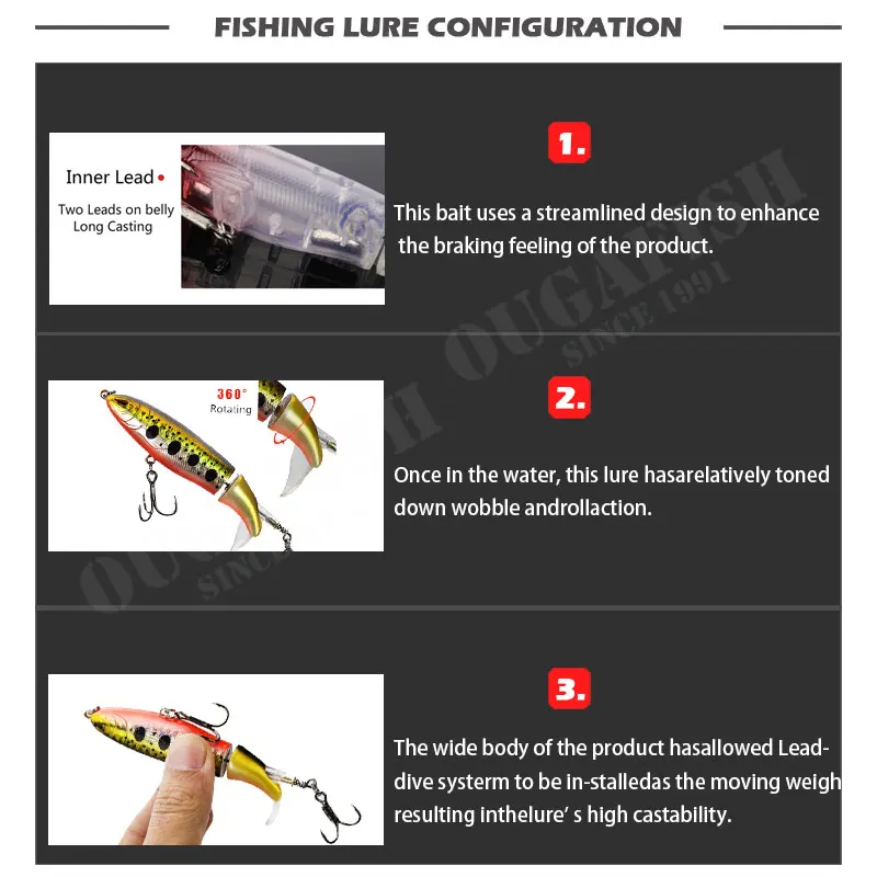 Whopper Plopper Fishing Lure Weights 13G Top Water Popper Spinner Bait Topwater Swim Pesca Saltwater Lures Articulos De Pesca