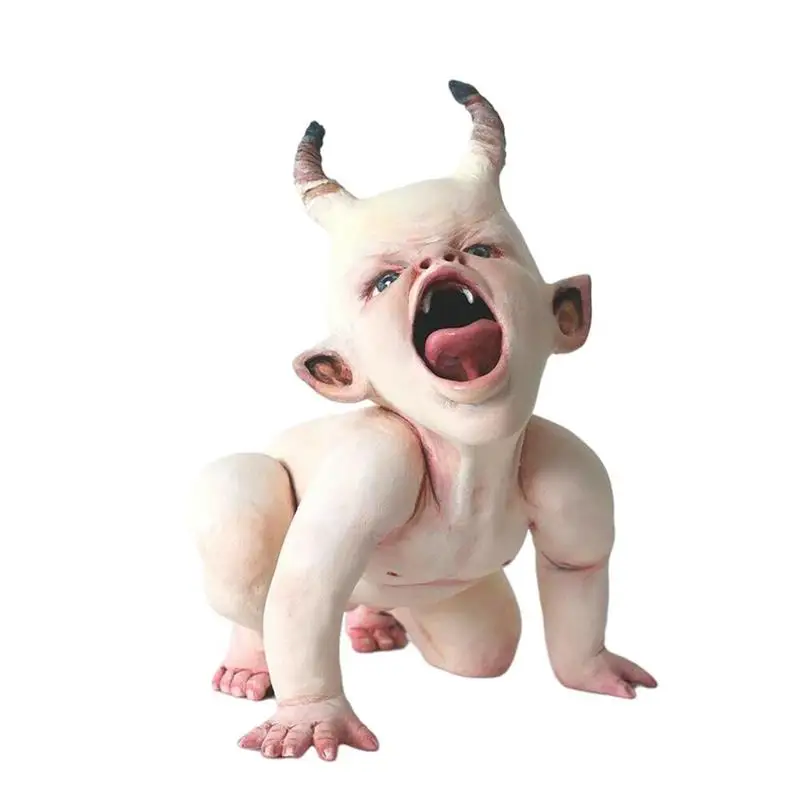 2021 halloween scary ghost baby doll resin statue craft realistic halloween horror props haunted house desktop decoration free global shipping