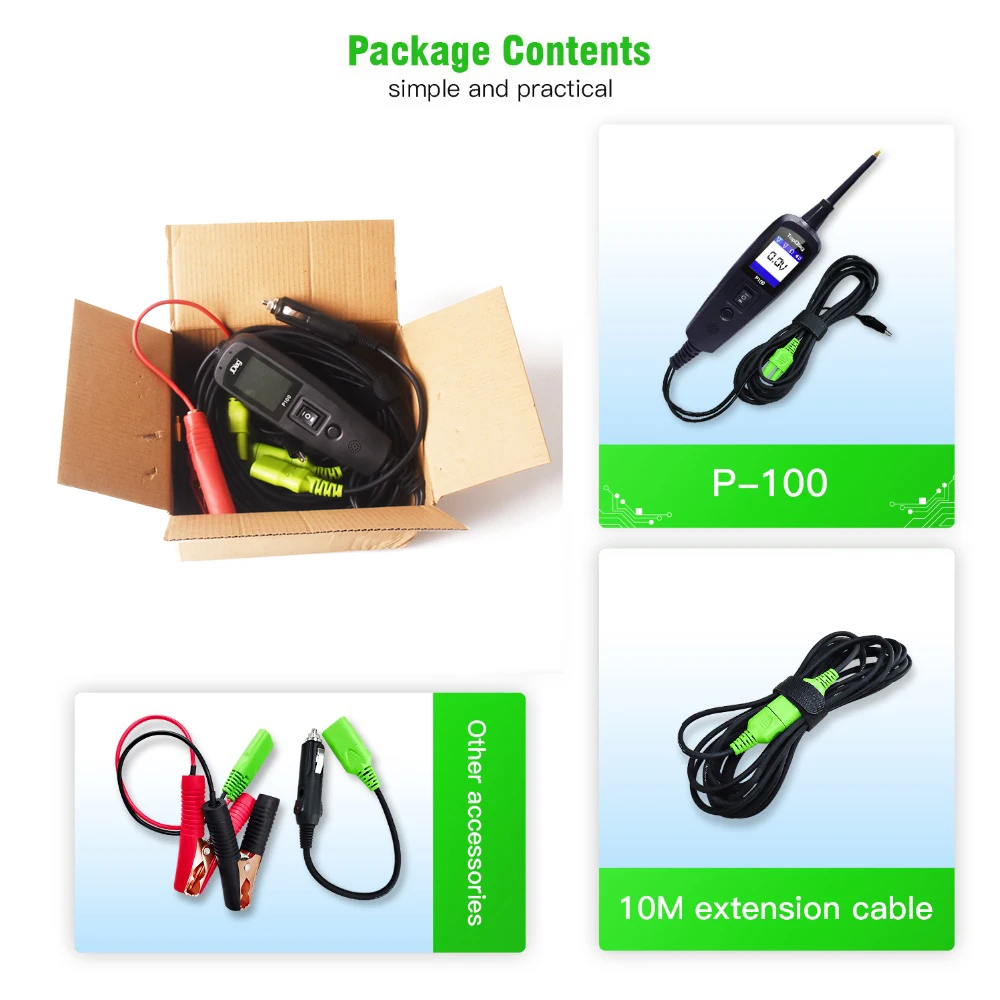 Тестер электрической цепи P100 мощный зонд более чем YD208 PS100 тестирование