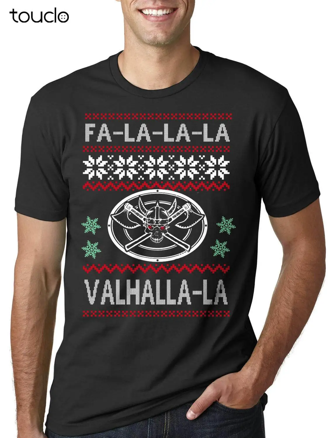

New Ugly Christmas Sweater T-Shirt Funny Vikings T-Shirt Unisex S-5Xl