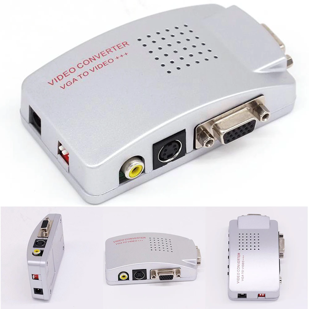 Универсальный NTSC PAL VGA к ТВ AV RCA сигнал адаптер конвертер видео переключатель